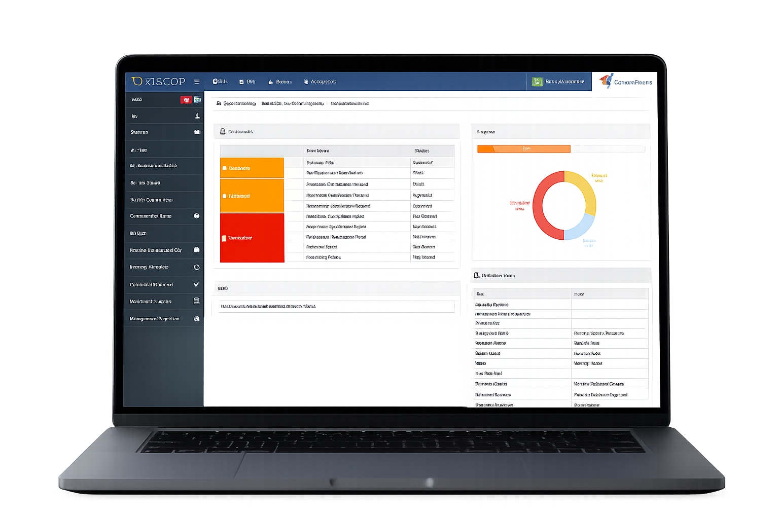 VLMcare validation lifecycle management platform shown on a laptop