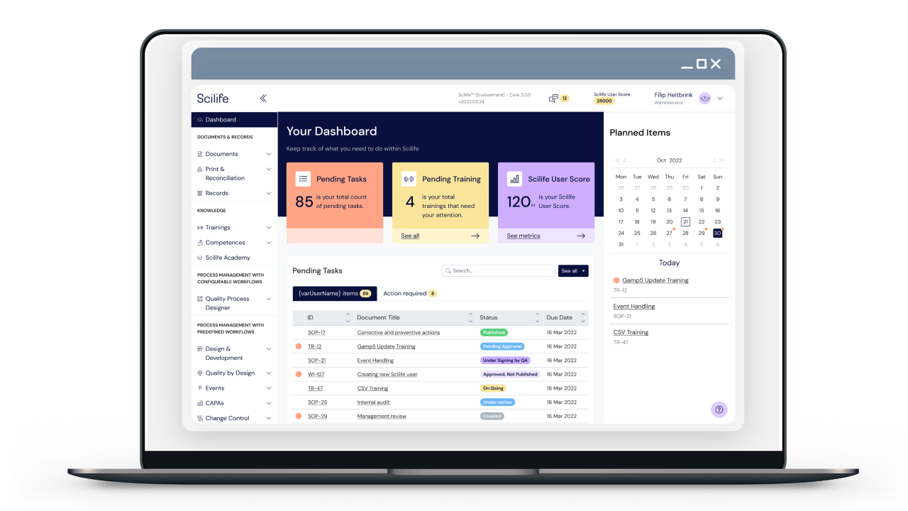 Scilife™ — Quality Management Software – Simplify Quality Management